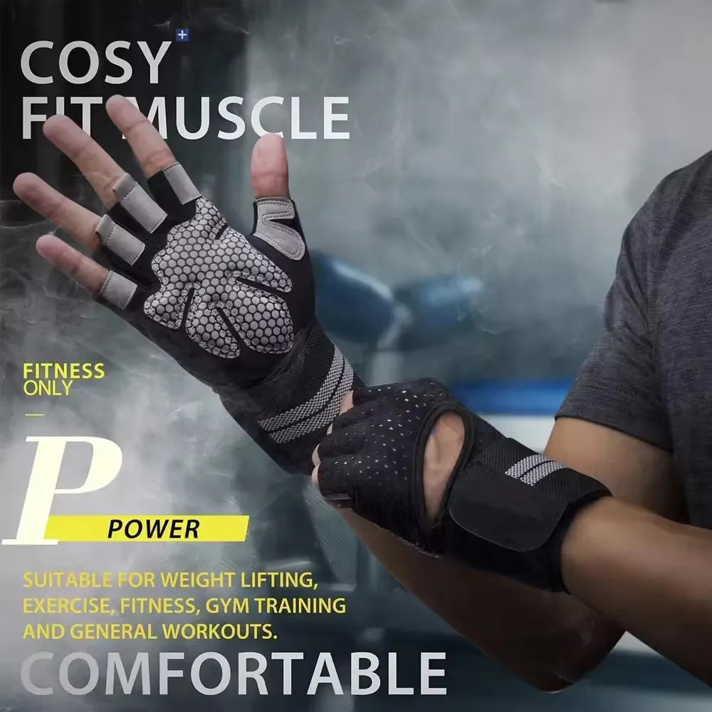 1Pair Half Finger Gym Fitness  - مراجعة Crossfit Workout With Equipment وسعره