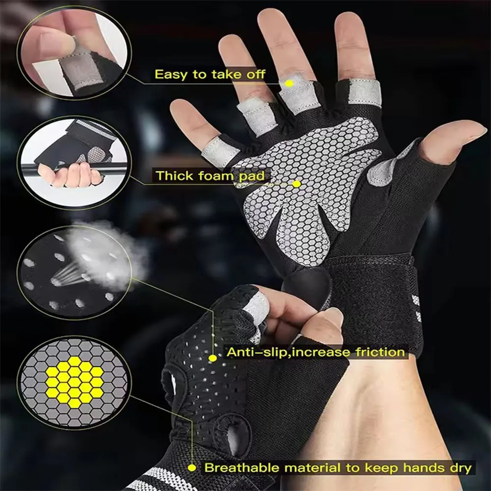 1Pair Half Finger Gym Fitness  - مراجعة Crossfit Workout With Equipment وسعره