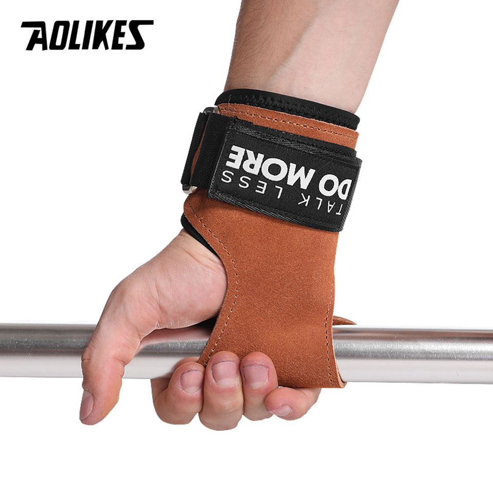 AOLIKES Cowhide Gym Grips Glov - مراجعة Crossfit Workout With Equipment وسعره
