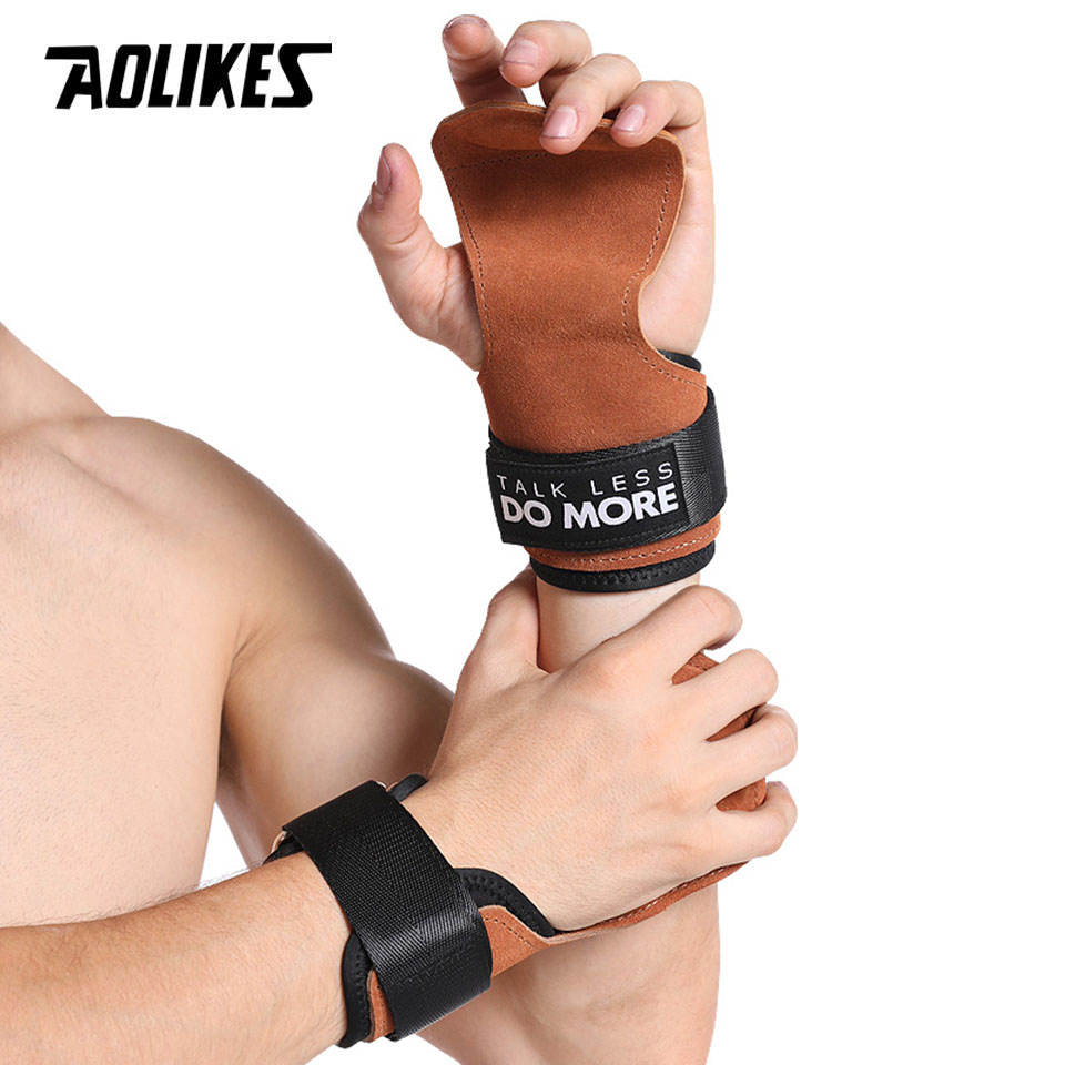 AOLIKES Cowhide Gym Grips Glov - مراجعة Crossfit Workout With Equipment وسعره