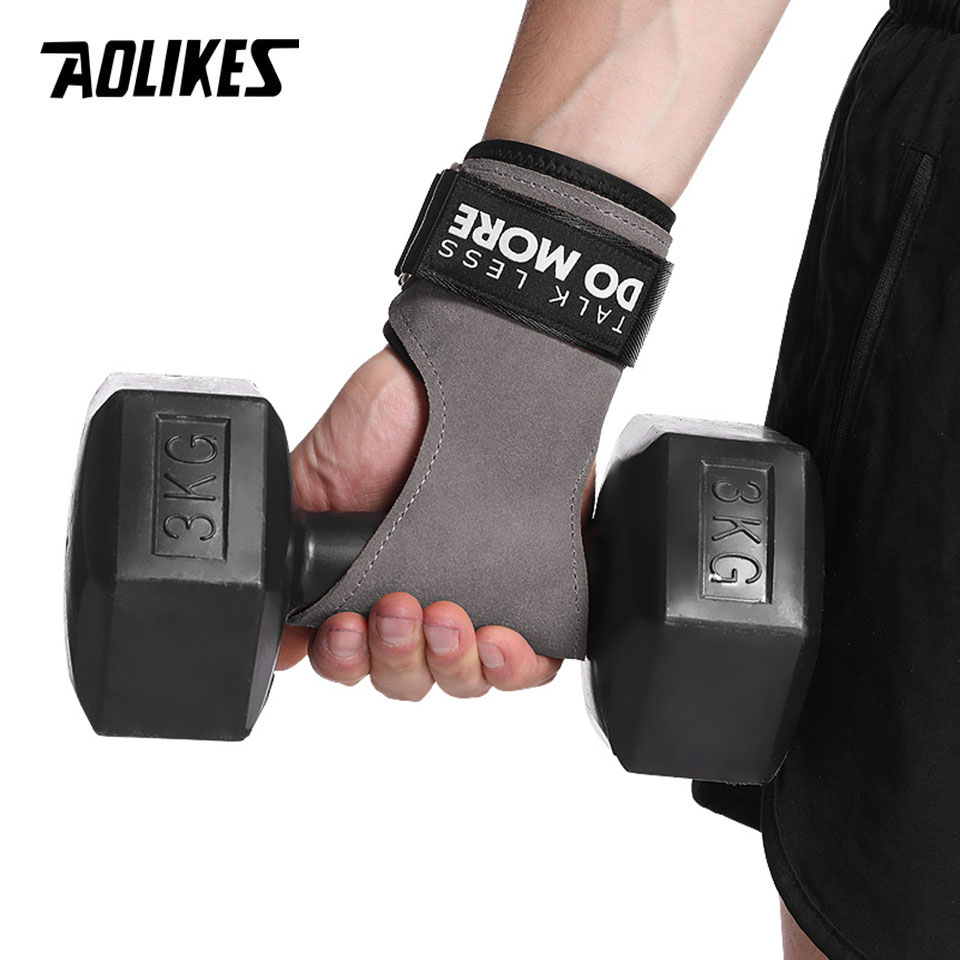 AOLIKES Cowhide Gym Grips Glov - مراجعة Crossfit Workout With Equipment وسعره