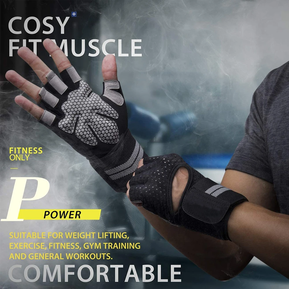 1Pair Half Finger Gym Fitness  - مراجعة Crossfit Workout With Equipment وسعره