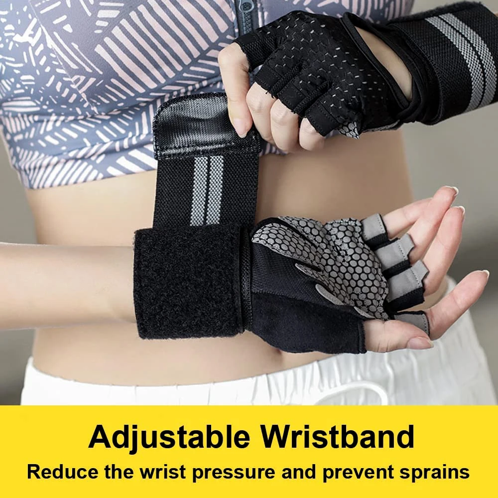 1Pair Half Finger Gym Fitness  - مراجعة Crossfit Workout With Equipment وسعره
