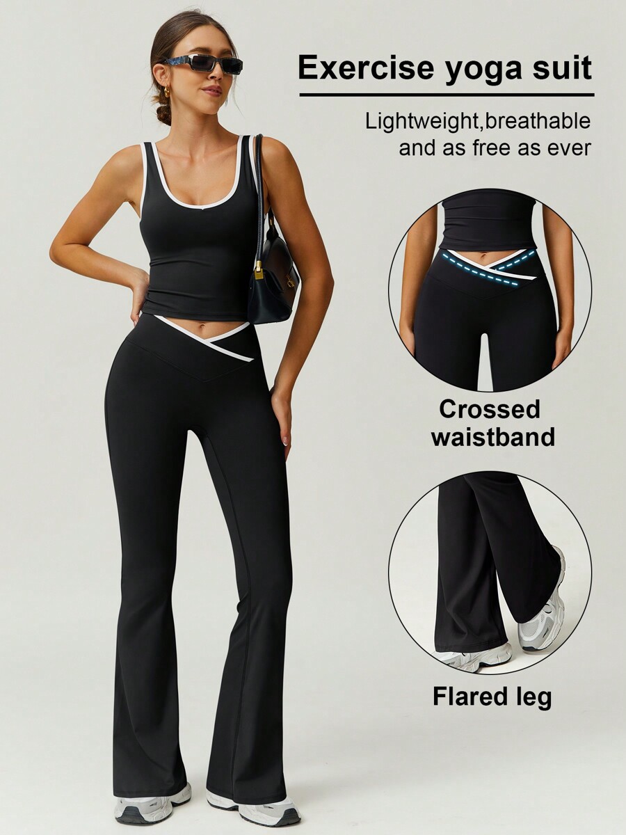 Women 2pcs Sports Vest And Fla - مراجعة Crossfit Vest وسعره